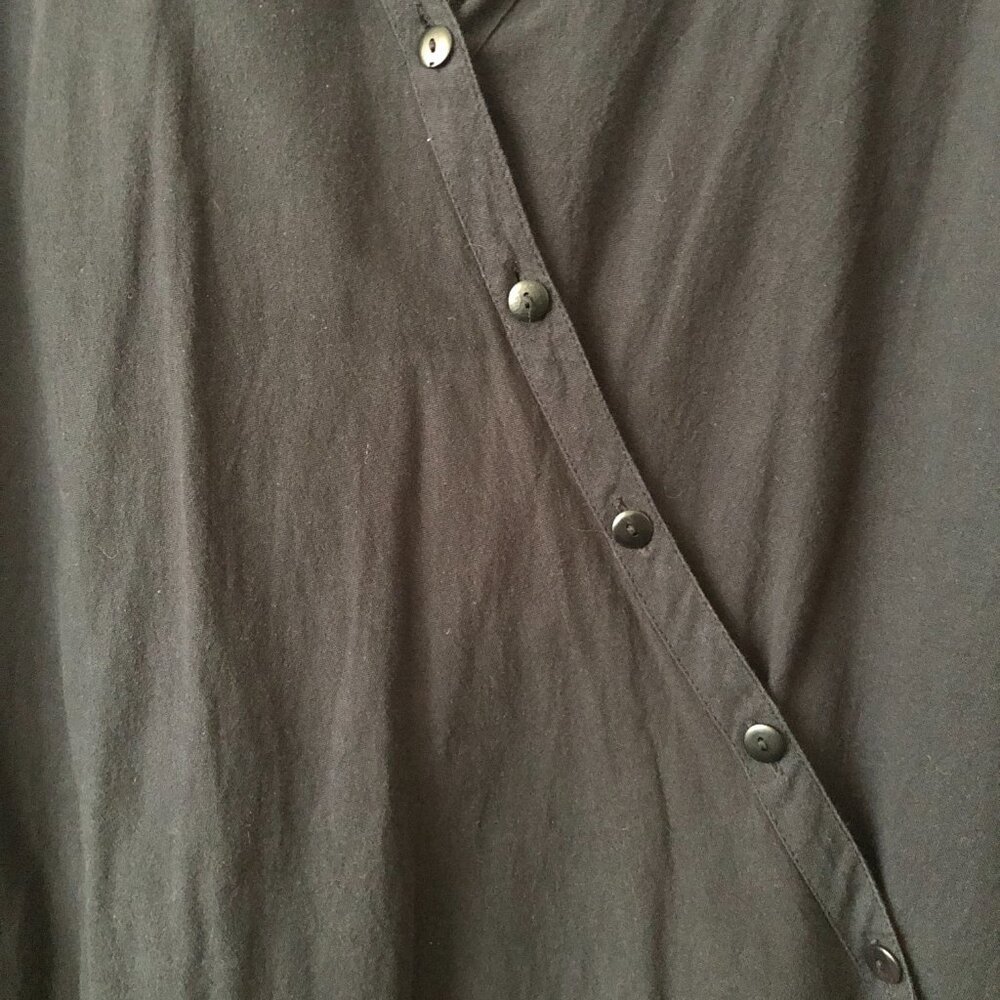 UNDER THE SUN 100% COTTON NAVY BLUE LAGENLOOK ASYMMETRICAL BUTTONS-UP 3X NWOT - Picture 7 of 7